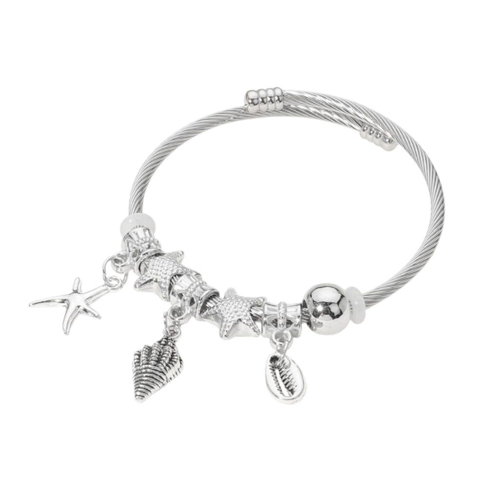 Starfish Shell Cable Charm Bracelet